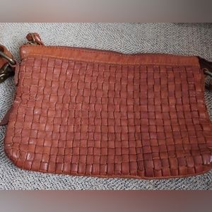 Frye & Co Greta Woven Crossbody leather bag